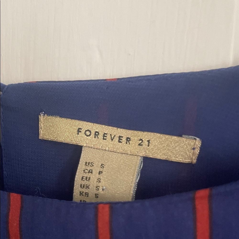 Forever 21 Navy and Red Striped Dress - Picture 2 of 3